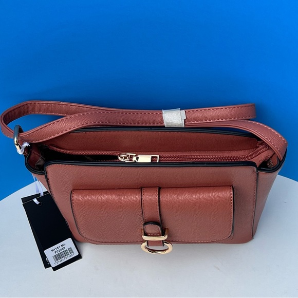 Terracotta color Vegan Leather Crossbody Bag Purse - Picture 6 of 7